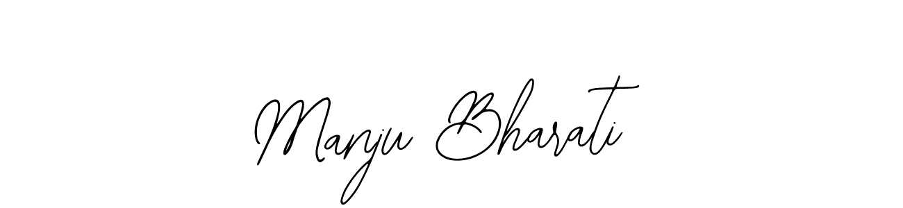 You should practise on your own different ways (Bearetta-2O07w) to write your name (Manju Bharati) in signature. don't let someone else do it for you. Manju Bharati signature style 12 images and pictures png