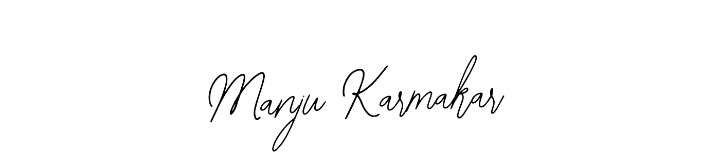 How to make Manju Karmakar name signature. Use Bearetta-2O07w style for creating short signs online. This is the latest handwritten sign. Manju Karmakar signature style 12 images and pictures png