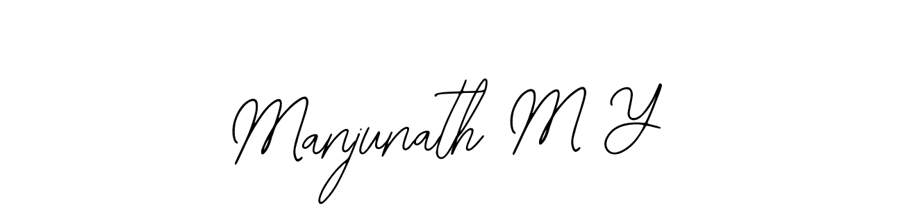 You should practise on your own different ways (Bearetta-2O07w) to write your name (Manjunath M Y) in signature. don't let someone else do it for you. Manjunath M Y signature style 12 images and pictures png