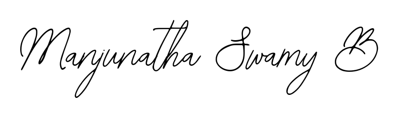 The best way (Bearetta-2O07w) to make a short signature is to pick only two or three words in your name. For converting this name Manjunatha Swamy B. Manjunatha Swamy B signature style 12 images and pictures png