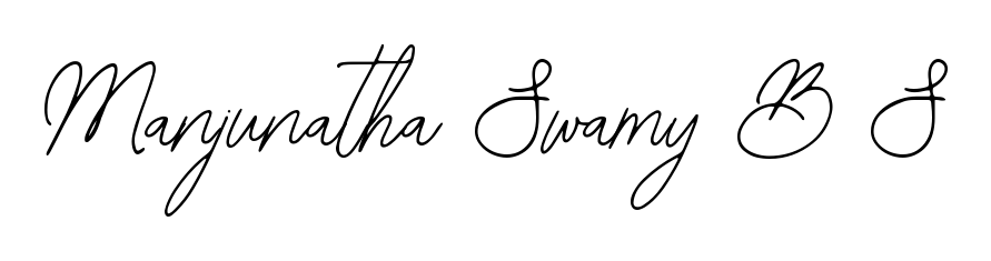 Explore multiple handwriting variations for Manjunatha Swamy B S including this stunning Bearetta-2O07w design. Free to use across all platforms. Manjunatha Swamy B S signature style 12 images and pictures png