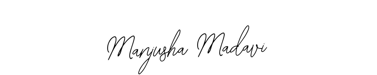 How to make Manjusha Madavi name signature. Use Bearetta-2O07w style for creating short signs online. This is the latest handwritten sign. Manjusha Madavi signature style 12 images and pictures png