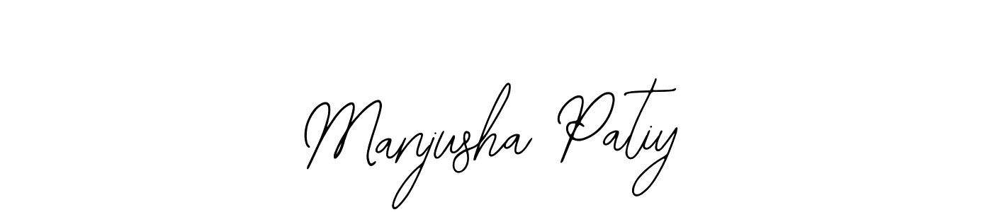 How to make Manjusha Patiy name signature. Use Bearetta-2O07w style for creating short signs online. This is the latest handwritten sign. Manjusha Patiy signature style 12 images and pictures png