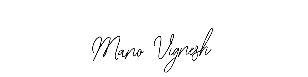 How to make Mano Vignesh name signature. Use Bearetta-2O07w style for creating short signs online. This is the latest handwritten sign. Mano Vignesh signature style 12 images and pictures png