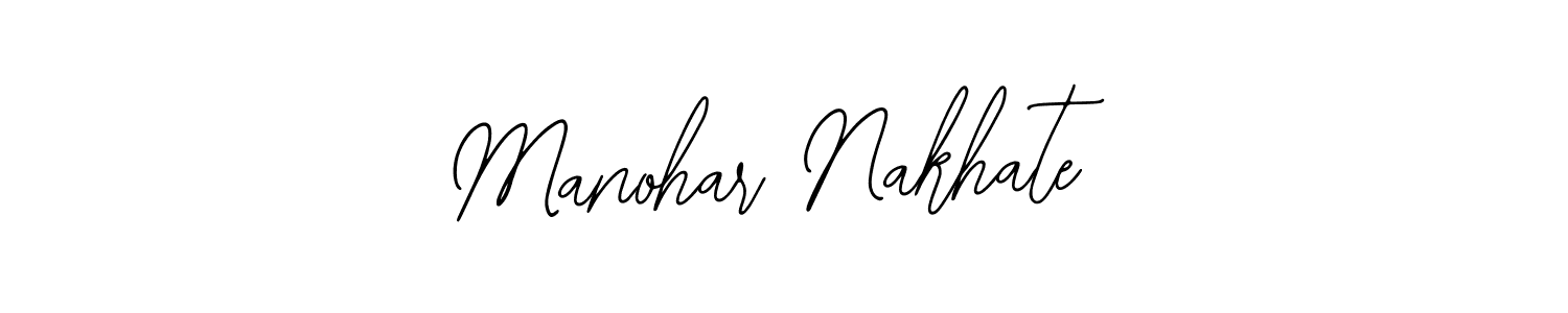 How to make Manohar Nakhate name signature. Use Bearetta-2O07w style for creating short signs online. This is the latest handwritten sign. Manohar Nakhate signature style 12 images and pictures png