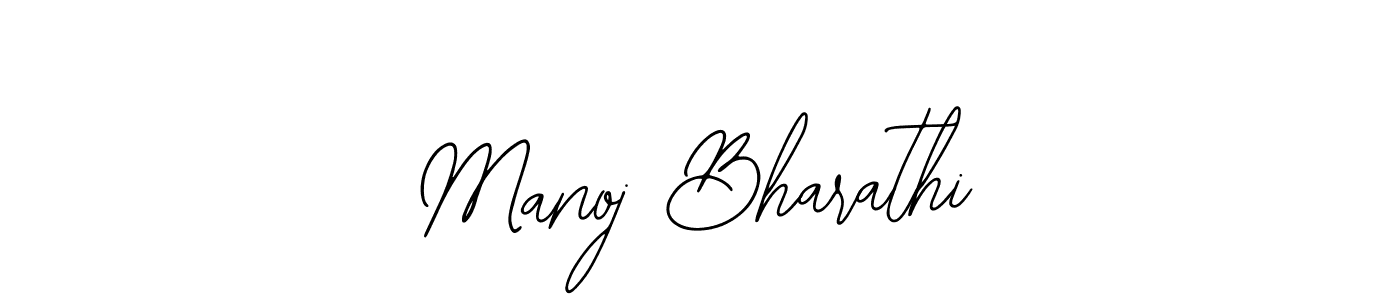 How to make Manoj Bharathi name signature. Use Bearetta-2O07w style for creating short signs online. This is the latest handwritten sign. Manoj Bharathi signature style 12 images and pictures png