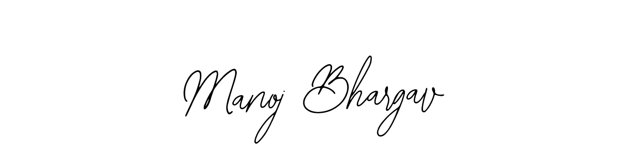 How to make Manoj Bhargav name signature. Use Bearetta-2O07w style for creating short signs online. This is the latest handwritten sign. Manoj Bhargav signature style 12 images and pictures png