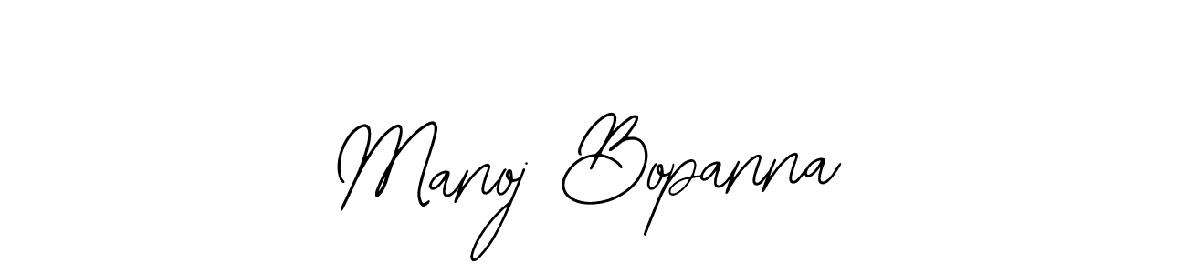 How to make Manoj Bopanna name signature. Use Bearetta-2O07w style for creating short signs online. This is the latest handwritten sign. Manoj Bopanna signature style 12 images and pictures png