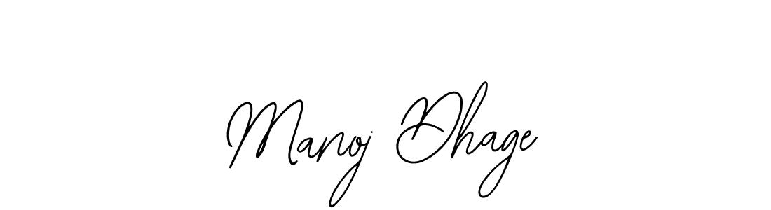 How to make Manoj Dhage name signature. Use Bearetta-2O07w style for creating short signs online. This is the latest handwritten sign. Manoj Dhage signature style 12 images and pictures png