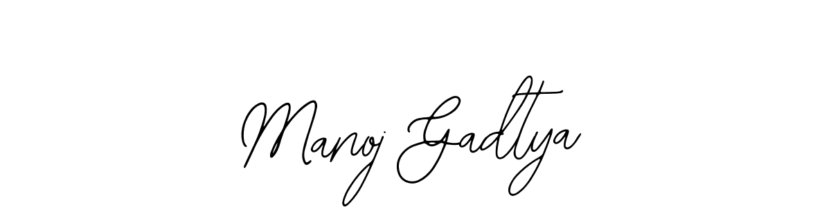 How to make Manoj Gadtya name signature. Use Bearetta-2O07w style for creating short signs online. This is the latest handwritten sign. Manoj Gadtya signature style 12 images and pictures png