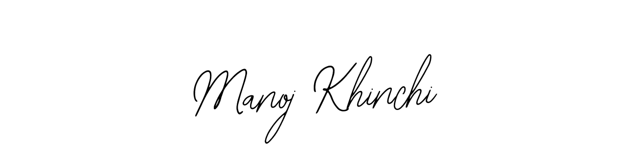 How to make Manoj Khinchi name signature. Use Bearetta-2O07w style for creating short signs online. This is the latest handwritten sign. Manoj Khinchi signature style 12 images and pictures png