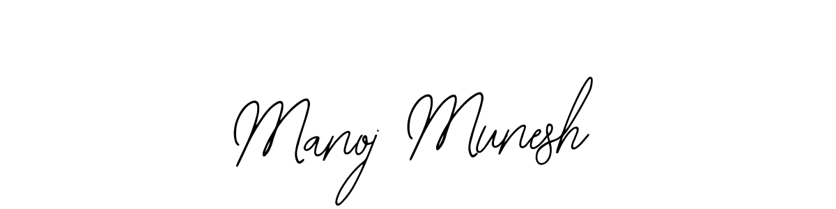 Bearetta-2O07w is a professional signature style that is perfect for those who want to add a touch of class to their signature. It is also a great choice for those who want to make their signature more unique. Get Manoj Munesh name to fancy signature for free. Manoj Munesh signature style 12 images and pictures png