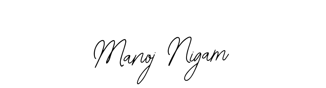 Also we have Manoj Nigam name is the best signature style. Create professional handwritten signature collection using Bearetta-2O07w autograph style. Manoj Nigam signature style 12 images and pictures png