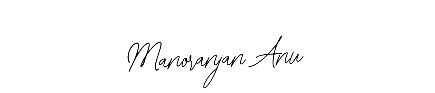 The best way (Bearetta-2O07w) to make a short signature is to pick only two or three words in your name. The name Manoranjan Anu include a total of six letters. For converting this name. Manoranjan Anu signature style 12 images and pictures png