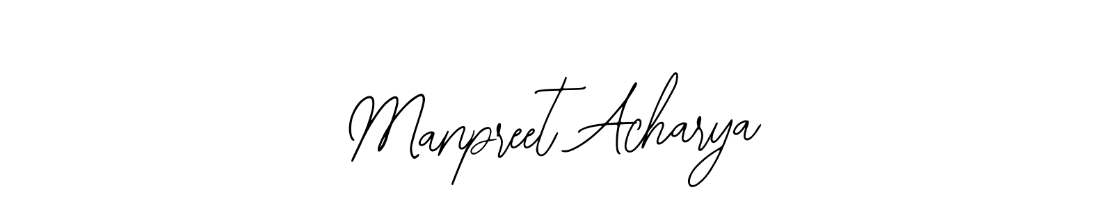 How to make Manpreet Acharya name signature. Use Bearetta-2O07w style for creating short signs online. This is the latest handwritten sign. Manpreet Acharya signature style 12 images and pictures png
