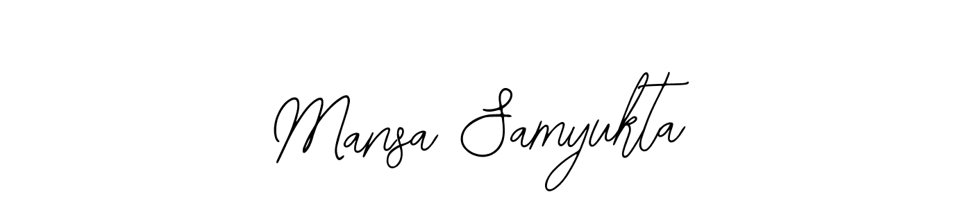 You should practise on your own different ways (Bearetta-2O07w) to write your name (Mansa Samyukta) in signature. don't let someone else do it for you. Mansa Samyukta signature style 12 images and pictures png