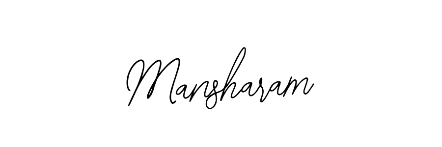 How to make Mansharam signature? Bearetta-2O07w is a professional autograph style. Create handwritten signature for Mansharam name. Mansharam signature style 12 images and pictures png