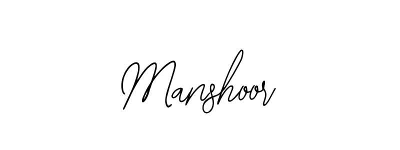 How to make Manshoor name signature. Use Bearetta-2O07w style for creating short signs online. This is the latest handwritten sign. Manshoor signature style 12 images and pictures png