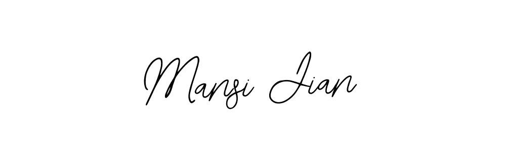 How to make Mansi Jian name signature. Use Bearetta-2O07w style for creating short signs online. This is the latest handwritten sign. Mansi Jian signature style 12 images and pictures png