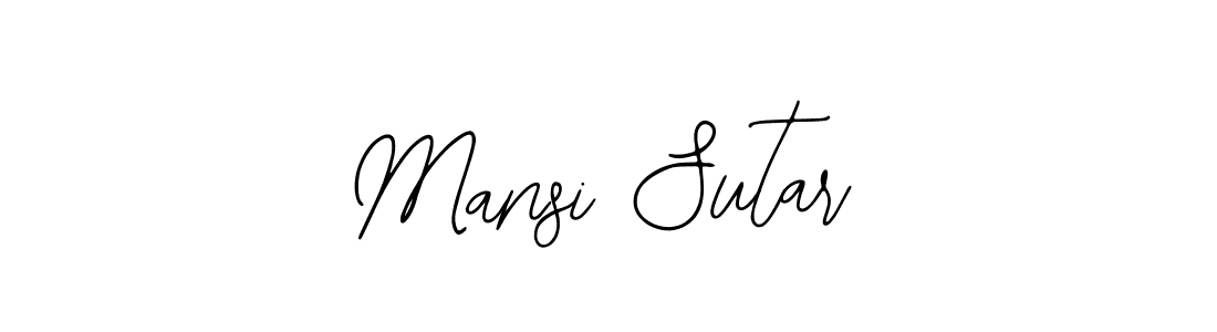 How to make Mansi Sutar name signature. Use Bearetta-2O07w style for creating short signs online. This is the latest handwritten sign. Mansi Sutar signature style 12 images and pictures png