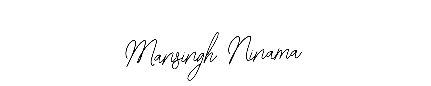 How to make Mansingh Ninama name signature. Use Bearetta-2O07w style for creating short signs online. This is the latest handwritten sign. Mansingh Ninama signature style 12 images and pictures png