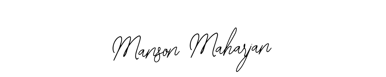 How to make Manson Maharjan name signature. Use Bearetta-2O07w style for creating short signs online. This is the latest handwritten sign. Manson Maharjan signature style 12 images and pictures png