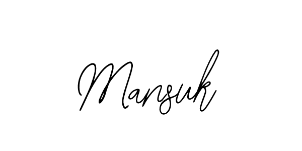 Use a signature maker to create a handwritten signature online. With this signature software, you can design (Bearetta-2O07w) your own signature for name Mansuk. Mansuk signature style 12 images and pictures png