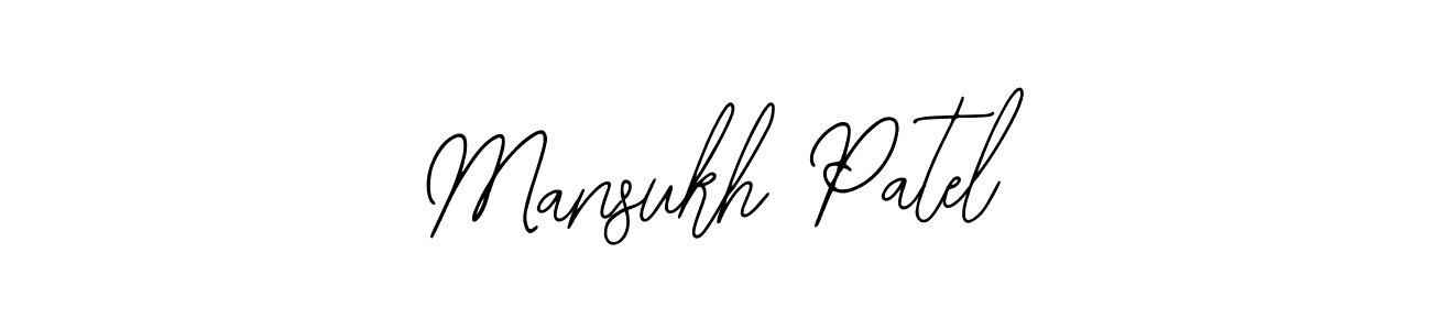 How to make Mansukh Patel name signature. Use Bearetta-2O07w style for creating short signs online. This is the latest handwritten sign. Mansukh Patel signature style 12 images and pictures png