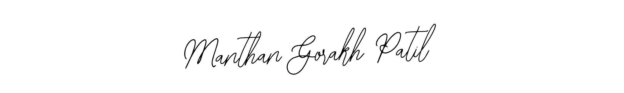 The best way (Bearetta-2O07w) to make a short signature is to pick only two or three words in your name. The name Manthan Gorakh Patil include a total of six letters. For converting this name. Manthan Gorakh Patil signature style 12 images and pictures png