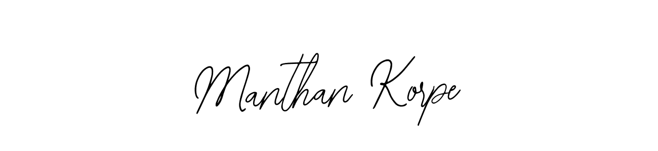 Also You can easily find your signature by using the search form. We will create Manthan Korpe name handwritten signature images for you free of cost using Bearetta-2O07w sign style. Manthan Korpe signature style 12 images and pictures png