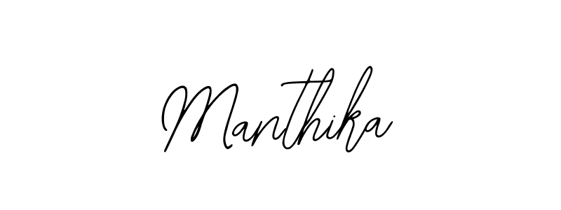 How to make Manthika name signature. Use Bearetta-2O07w style for creating short signs online. This is the latest handwritten sign. Manthika signature style 12 images and pictures png