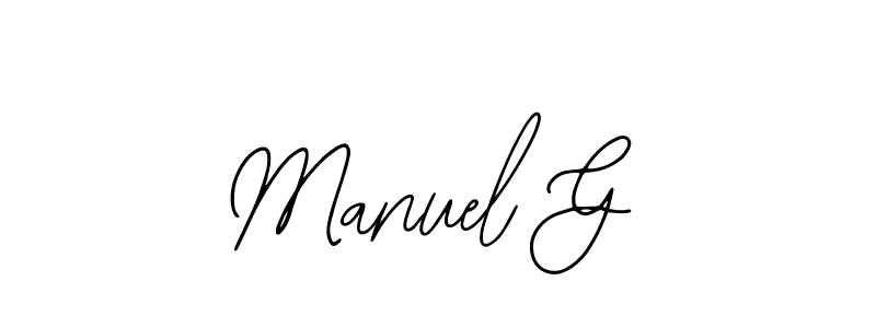 if you are searching for the best signature style for your name Manuel G. so please give up your signature search. here we have designed multiple signature styles  using Bearetta-2O07w. Manuel G signature style 12 images and pictures png