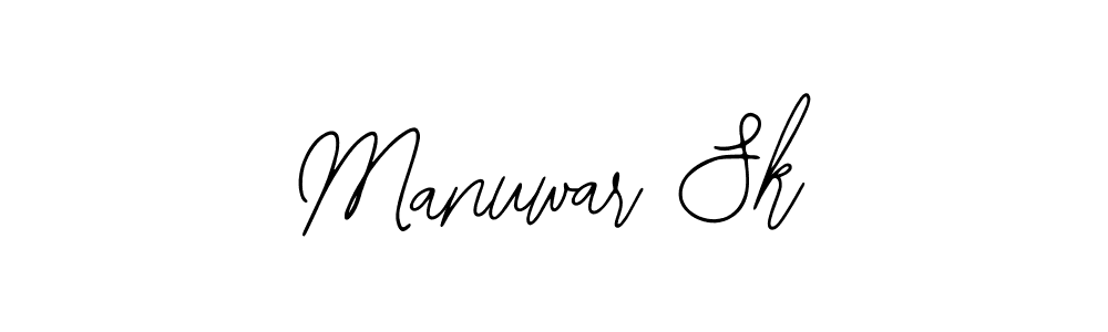 How to make Manuwar Sk name signature. Use Bearetta-2O07w style for creating short signs online. This is the latest handwritten sign. Manuwar Sk signature style 12 images and pictures png