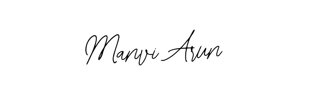 The best way (Bearetta-2O07w) to make a short signature is to pick only two or three words in your name. The name Manvi Arun include a total of six letters. For converting this name. Manvi Arun signature style 12 images and pictures png