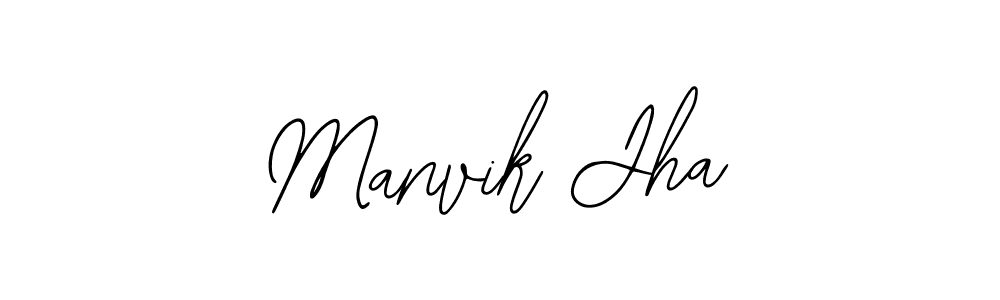 How to make Manvik Jha signature? Bearetta-2O07w is a professional autograph style. Create handwritten signature for Manvik Jha name. Manvik Jha signature style 12 images and pictures png