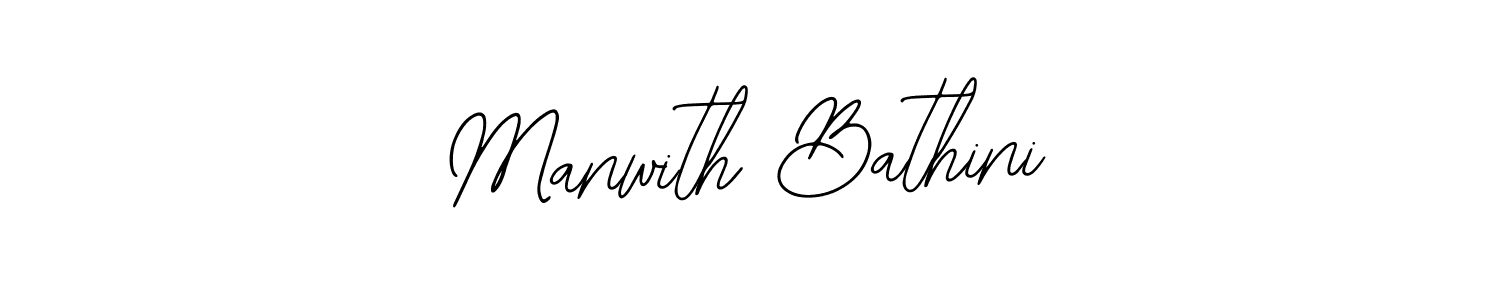 How to make Manwith Bathini name signature. Use Bearetta-2O07w style for creating short signs online. This is the latest handwritten sign. Manwith Bathini signature style 12 images and pictures png