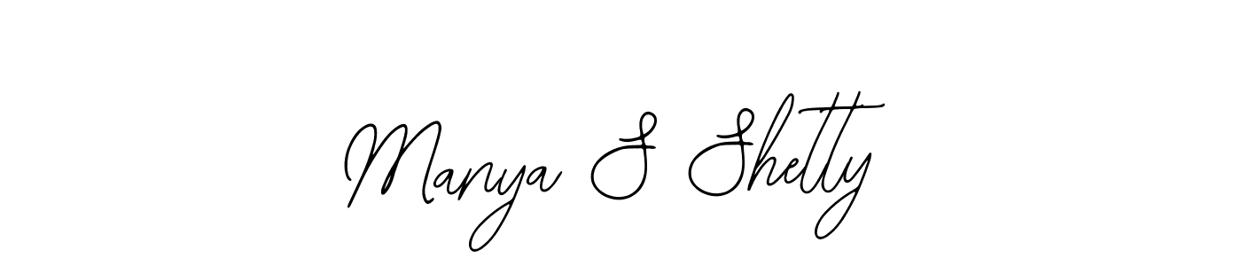 How to make Manya S Shetty name signature. Use Bearetta-2O07w style for creating short signs online. This is the latest handwritten sign. Manya S Shetty signature style 12 images and pictures png