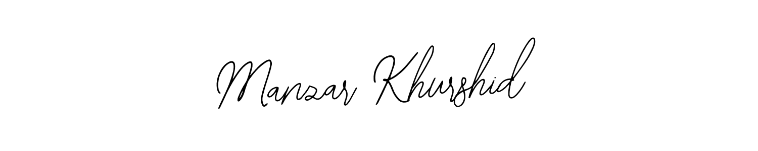 You should practise on your own different ways (Bearetta-2O07w) to write your name (Manzar Khurshid) in signature. don't let someone else do it for you. Manzar Khurshid signature style 12 images and pictures png