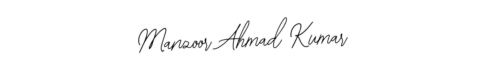 How to make Manzoor Ahmad Kumar name signature. Use Bearetta-2O07w style for creating short signs online. This is the latest handwritten sign. Manzoor Ahmad Kumar signature style 12 images and pictures png