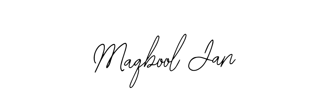 Design your own signature with our free online signature maker. With this signature software, you can create a handwritten (Bearetta-2O07w) signature for name Maqbool Jan. Maqbool Jan signature style 12 images and pictures png