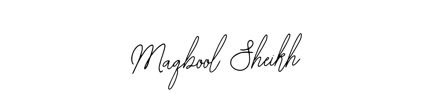 You should practise on your own different ways (Bearetta-2O07w) to write your name (Maqbool Sheikh) in signature. don't let someone else do it for you. Maqbool Sheikh signature style 12 images and pictures png