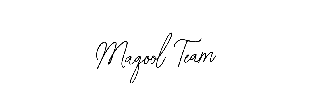 Use a signature maker to create a handwritten signature online. With this signature software, you can design (Bearetta-2O07w) your own signature for name Maqool Team. Maqool Team signature style 12 images and pictures png