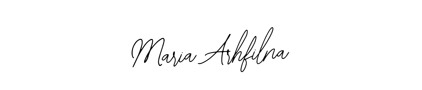 Bearetta-2O07w is a professional signature style that is perfect for those who want to add a touch of class to their signature. It is also a great choice for those who want to make their signature more unique. Get Maria Arhfilna name to fancy signature for free. Maria Arhfilna signature style 12 images and pictures png