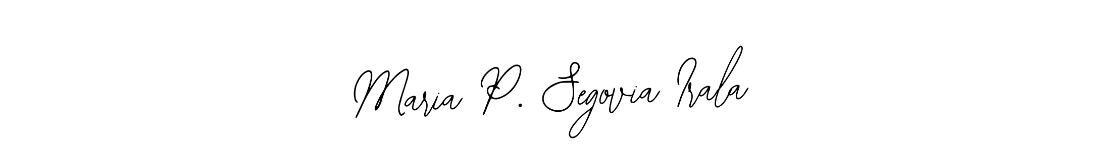 How to make Maria P. Segovia Irala name signature. Use Bearetta-2O07w style for creating short signs online. This is the latest handwritten sign. Maria P. Segovia Irala signature style 12 images and pictures png