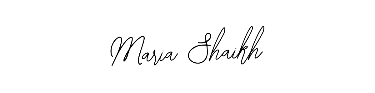 You should practise on your own different ways (Bearetta-2O07w) to write your name (Maria Shaikh) in signature. don't let someone else do it for you. Maria Shaikh signature style 12 images and pictures png
