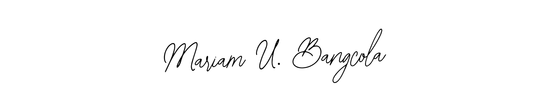 if you are searching for the best signature style for your name Mariam U. Bangcola. so please give up your signature search. here we have designed multiple signature styles  using Bearetta-2O07w. Mariam U. Bangcola signature style 12 images and pictures png