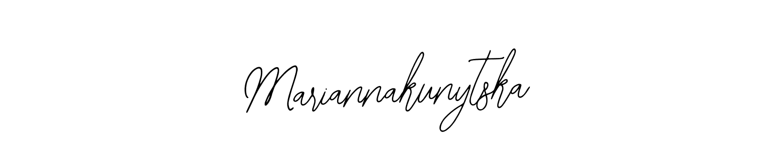 Bearetta-2O07w is a professional signature style that is perfect for those who want to add a touch of class to their signature. It is also a great choice for those who want to make their signature more unique. Get Mariannakunytska name to fancy signature for free. Mariannakunytska signature style 12 images and pictures png