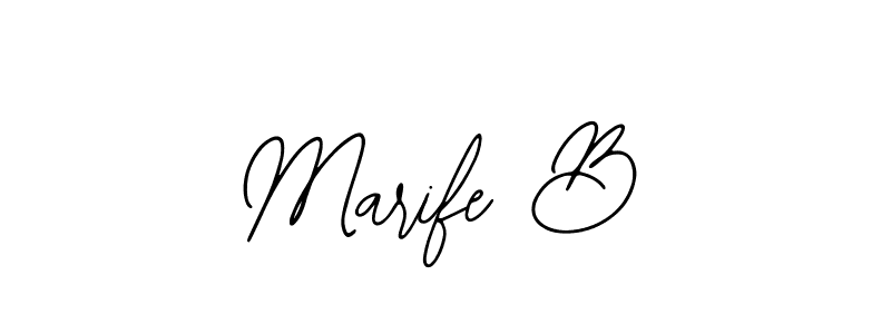 Design your own signature with our free online signature maker. With this signature software, you can create a handwritten (Bearetta-2O07w) signature for name Marife B. Marife B signature style 12 images and pictures png