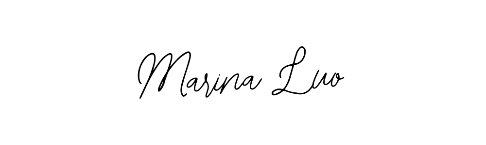 How to make Marina Luo name signature. Use Bearetta-2O07w style for creating short signs online. This is the latest handwritten sign. Marina Luo signature style 12 images and pictures png