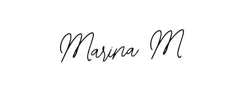 The best way (Bearetta-2O07w) to make a short signature is to pick only two or three words in your name. The name Marina M include a total of six letters. For converting this name. Marina M signature style 12 images and pictures png